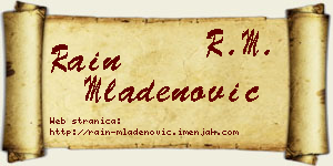 Rain Mladenović vizit kartica